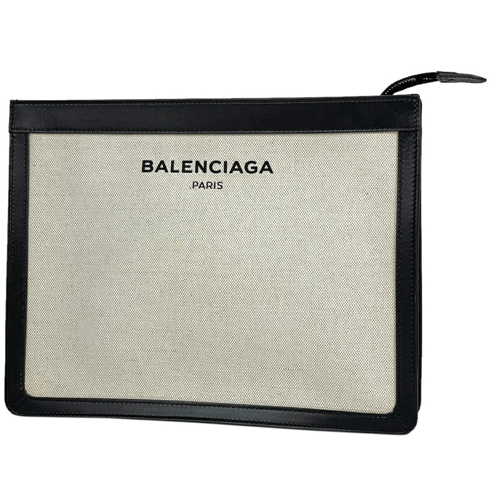Balenciaga logo clutch bag Shoulder canvas black